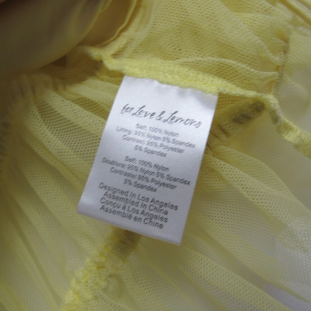 For Love & Lemons Yellow Mesh Sunshine  Size Large Crop Top - Picture 4 of 5